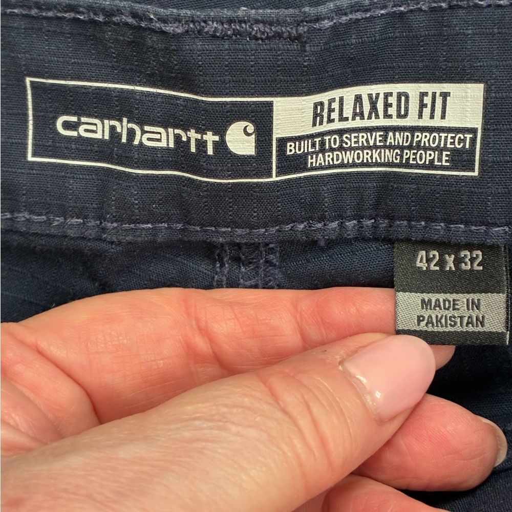 CARHARTT Force Relaxed Fit Ripstop Utility Pant Relaxed Navy Men’s Size 42x32 - Picture 5 of 7